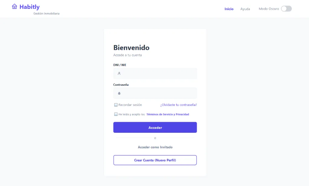 Captura de Habitly - gestor inmobiliario en Java